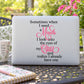 Inspirational mom quote decal: "Miracle" and "eyes of my child" text in red