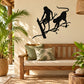 Black monkeys on tree branch wall decal silhouette