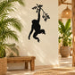 Monkey hanging on tree branch silhouette wall decal