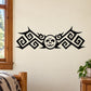Tribal moon with fangs wall decal in black with geometric Greek-key patterns