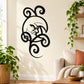 Black cat and swirl wall decal for easy indoor decorating