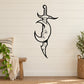Sword and moon wall decal in black line art