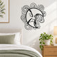 Sleeping moon wall decal, black outline crescent with curled dreamy face