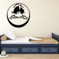 Worried moon decal: circular black cartoon face with worried expression