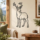 Reindeer decal featuring a black outlined standing reindeer with antlers