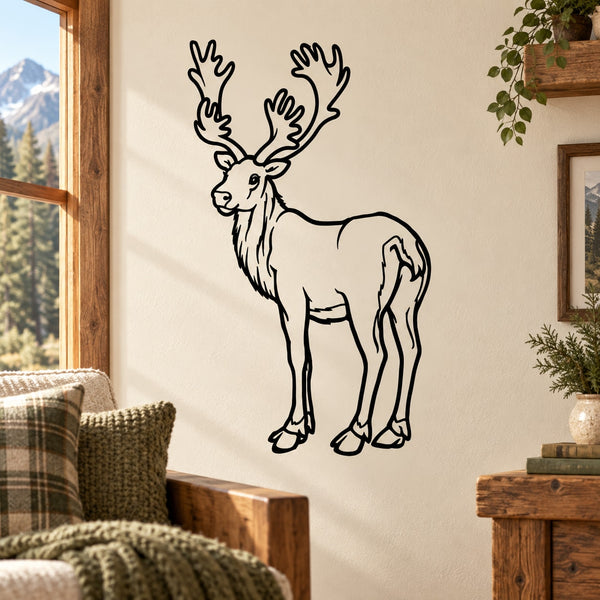 Moose wall decal sticker with outline antlers and legs