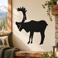 Black horned caribou silhouette decal for indoor wall