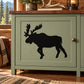 Black moose silhouette decal with raised antlers