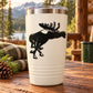 Black moose antler decal on white tumbler