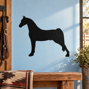 Black Morgan horse silhouette decal