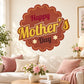 Round scallop-edged Mother's Day wall sticker with Happy Mother's Day lettering.