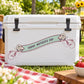 Happy Mother's Day decal with floral leaf accent on white cooler lid