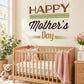 Happy Mother's Day wall decal with brown and green striped lettering