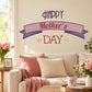 Ribbon-style Mother’s Day wall decal with purple banner text “HAPPY Mother’s DAY”