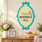Oval Happy Mother’s Day decal with teal border and ribbon banner