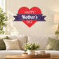 Red heart banner sticker with HAPPY Mother's DAY ribbon text