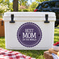 Best Mom In The World Circle Scallop Edge Sticker — illustrative vinyl decal application mockup. Surrounding objects are not included.