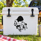Black mother and child silhouette decal on a white background