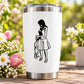 Mothers Day stainless steel tumbler with mother and son silhouette decal