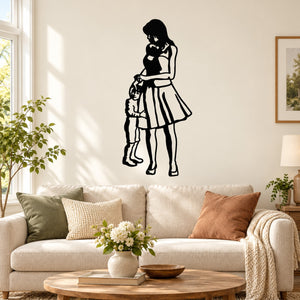 Mother and son Mothers Day wall decal silhouette of adult holding child