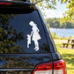 Mother's Day car window decal: white mom and son holding hands silhouette