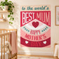 Mother's Day typography sticker with heart: 'Best Mum' and 'Happy Mother's Day' text