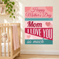 Mother’s Day Mom I love you sticker with pink hearts and bold ‘Mom’ lettering