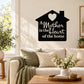 Mother’s Day quote wall decal: black house with heart, “A Mother is the Heart of the home”
