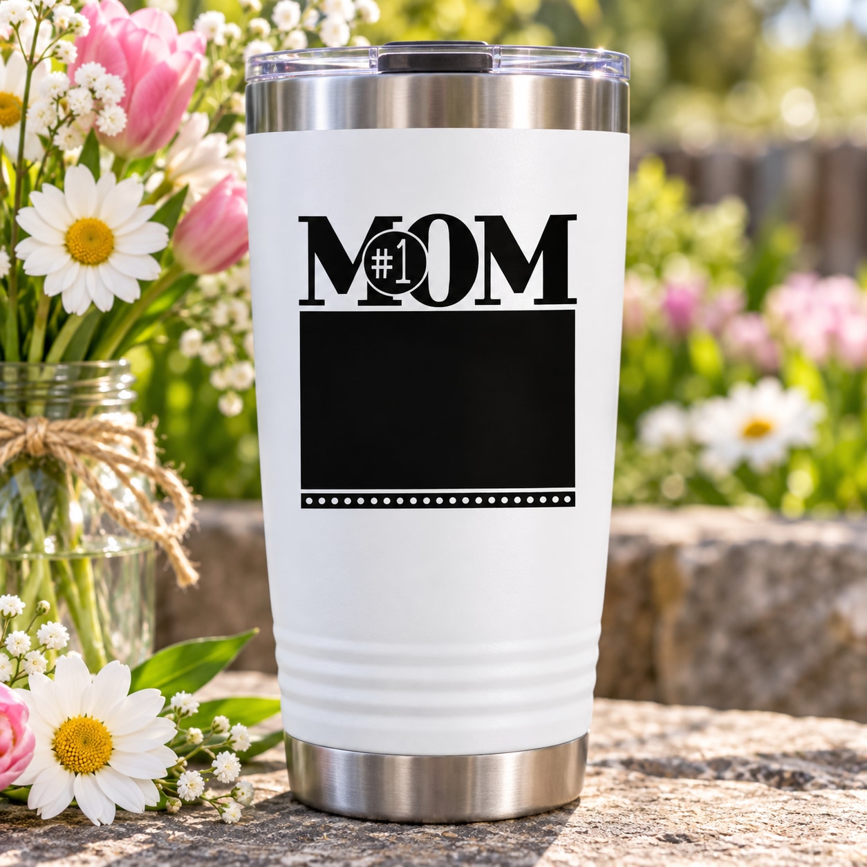 #1 Mothers Day Decal — illustrative vinyl decal application mockup. Surrounding objects are not included.