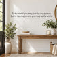 Inspirational wall decal with two-line quote in black lettering