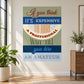 Motivational quote vinyl wall decal with multicolor typography in red, blue, and white