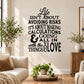 Wall decal with black and white quote text: "Life isn't about avoiding risks"