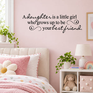 Inspirational wall decal with cursive quote "your best friend" and heart icon