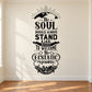 Black typographic wall decal with decorative frame and text