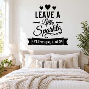 Heart wall decal: “Leave a Little Sparkle Everywhere You Go”