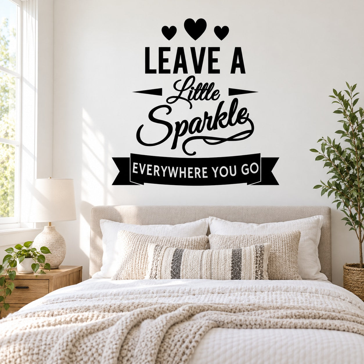 Heart wall decal: “Leave a Little Sparkle Everywhere You Go”