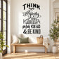 Black inspirational wall decal with layered quote text: THINK SPEAK LOVE LAUGH BE KIND