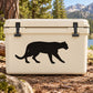 Mountain lion strolling decal, black walking silhouette on light surface