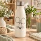 White water bottle with cartoon mouse face head decal and metal cap