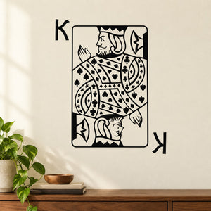 Playing card king decal with spade suit king playing card illustration