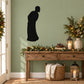 Black silhouette nativity onlooker man wall decal, side profile standing