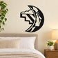 Indian man in the moon wall decal, black crescent with profile and feather details