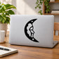 Sleeping Woman Crescent Moon Decal — illustrative vinyl decal application mockup. Surrounding objects are not included.