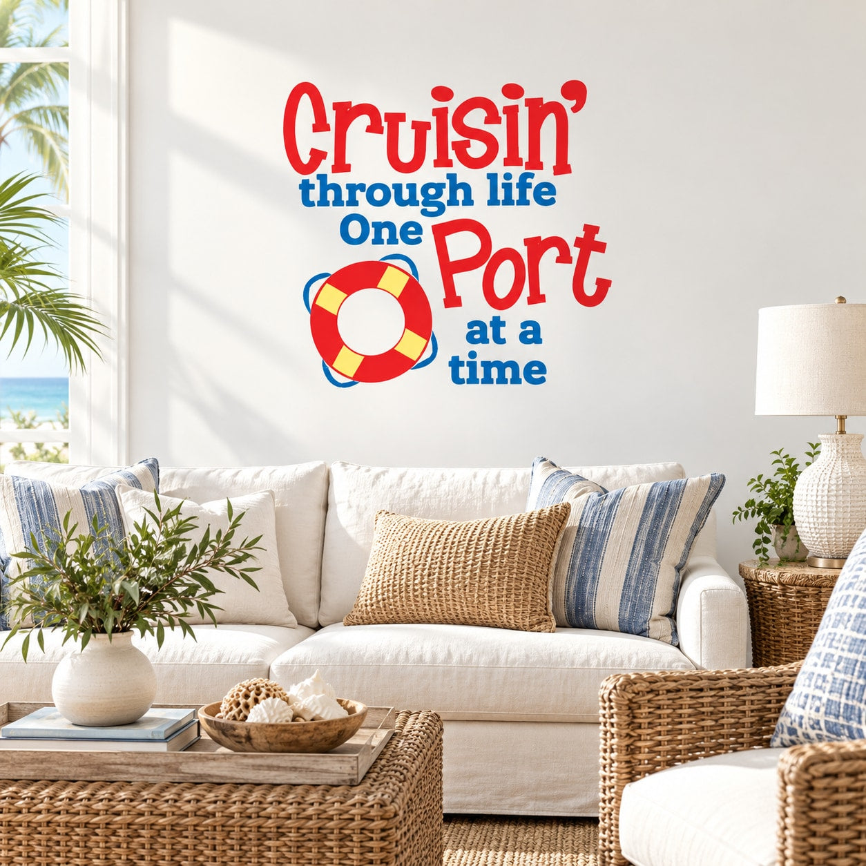 Cruisin' through life one Port at a time printed die-cut decal