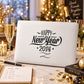 Elegant Happy New Year Decal — illustrative vinyl decal application mockup. Surrounding objects are not included.