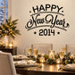 Happy New Year 2014 typography wall decal with bold "HAPPY" and "New Years" script