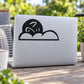 Night Cloud decal with black cartoon moon face and cloud outline