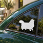 White Norwegian forest cat silhouette decal on car window