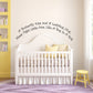 Nursery wall decal with arched text and small butterfly and ladybug illustrations