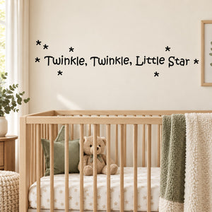 Twinkle, Twinkle, Little Star wall decal with star icons in black lettering